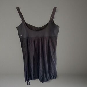 Lululemon XS Black Tank Top Tie Waist Workout Casual Yoga Stretch Sleeveless